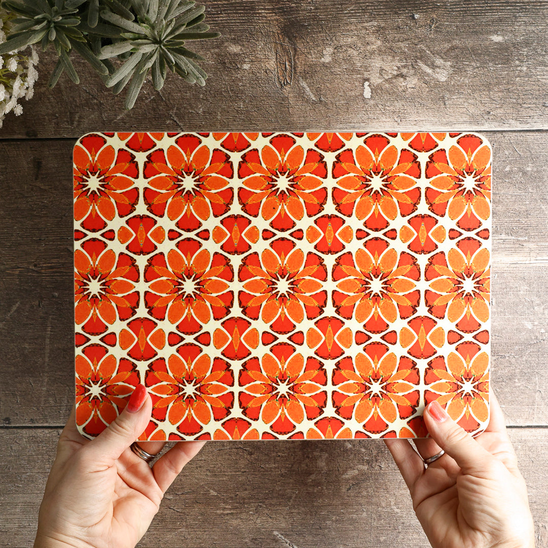 Moroccan Flower Placemat - Orange Apricot