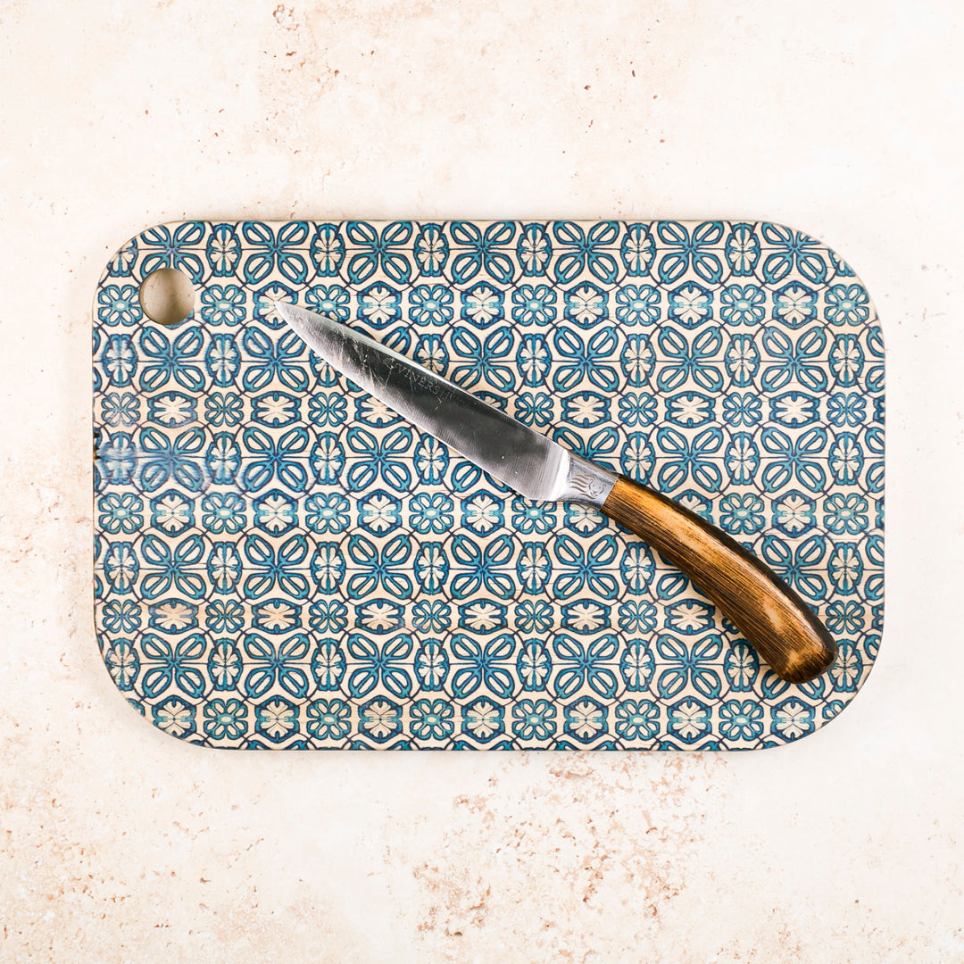 SALE SECOND - Turquoise Turkish Flower Wooden Chopping Board