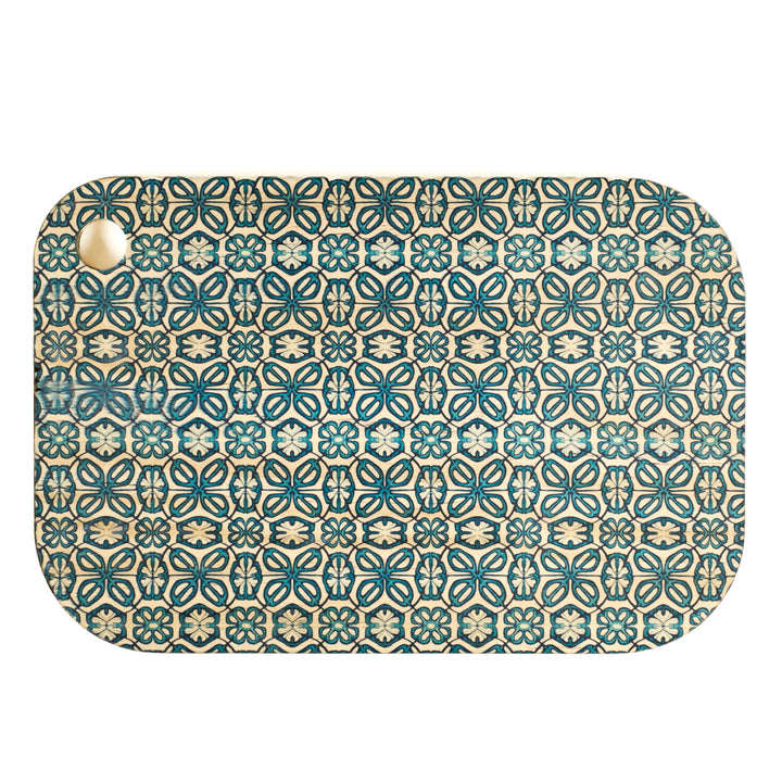 SALE SECOND - Turquoise Turkish Flower Wooden Chopping Board