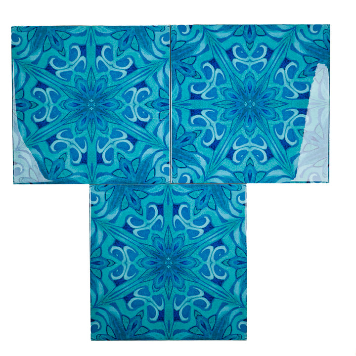 SALE - Set of 3x 20cm Agapanthus Tiles