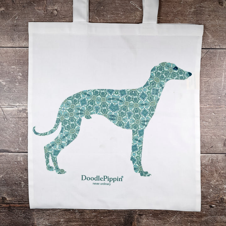 SALE SECOND - Greyhound/Whippet Tote Bag (pomegranate design)