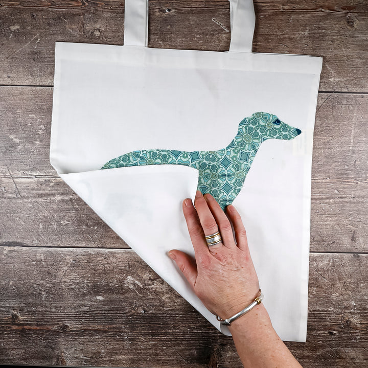 SALE SECOND - Greyhound/Whippet Tote Bag (pomegranate design)