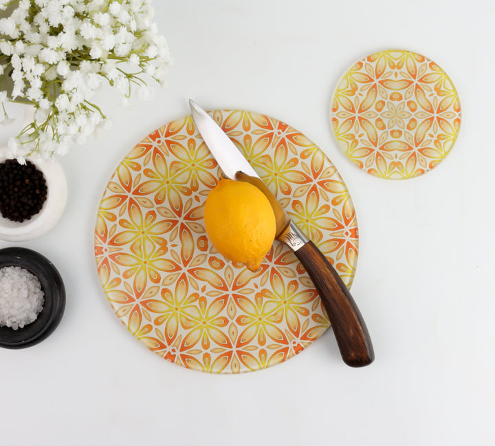 Orange / Yellow "Citrus" - Circular Worktop Protector