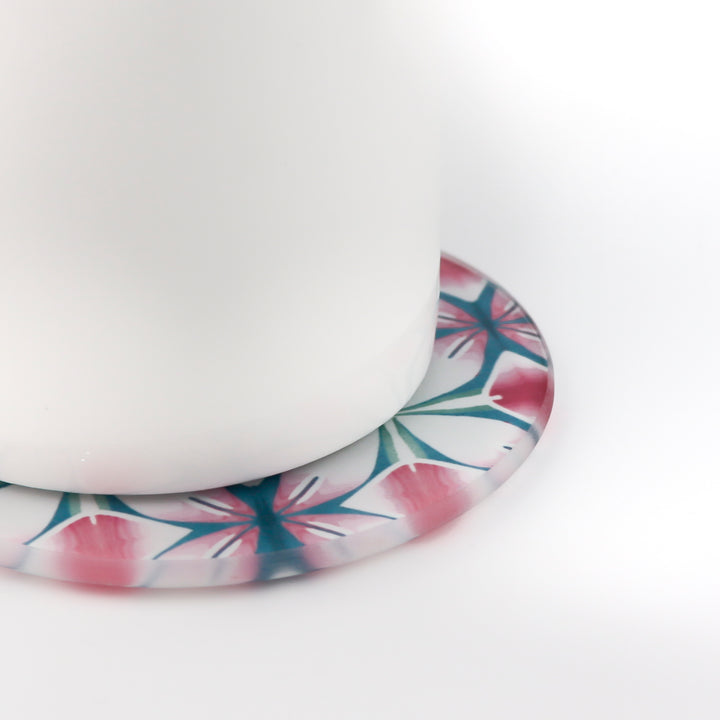 Pink &amp; Teal - Geometric Flower Worktop Protector