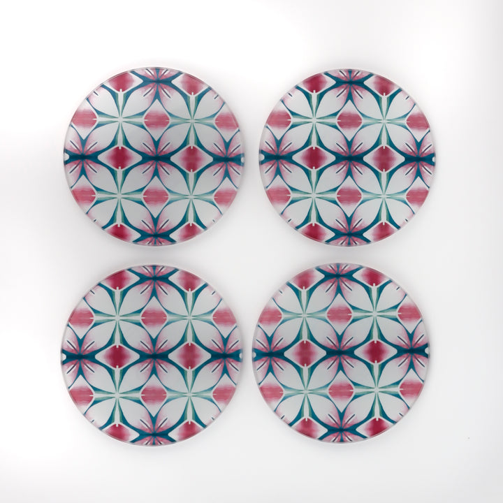 Pink &amp; Teal - Geometric Flower Worktop Protector