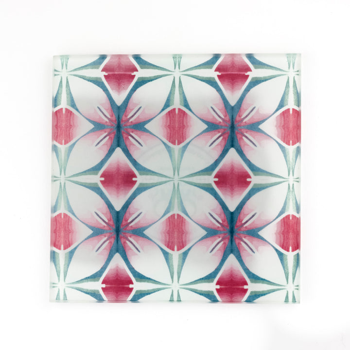Pink &amp; Teal - Geometric Flower Worktop Protector