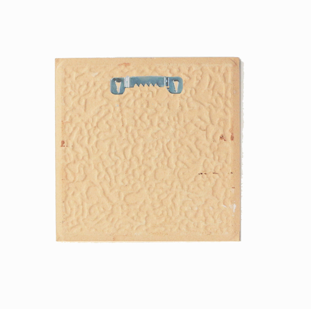 SALE -  Single Ceramic Alphabet Tile - Letter "B", Blue Flower on Beige (10cm)