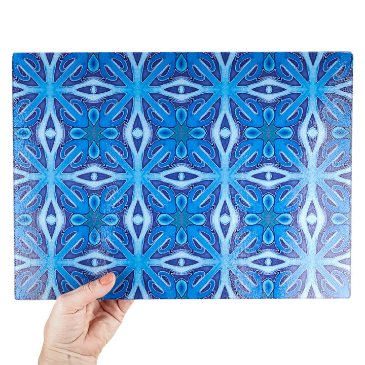 SALE - Large, Textured - Rich denim blue worktop protector