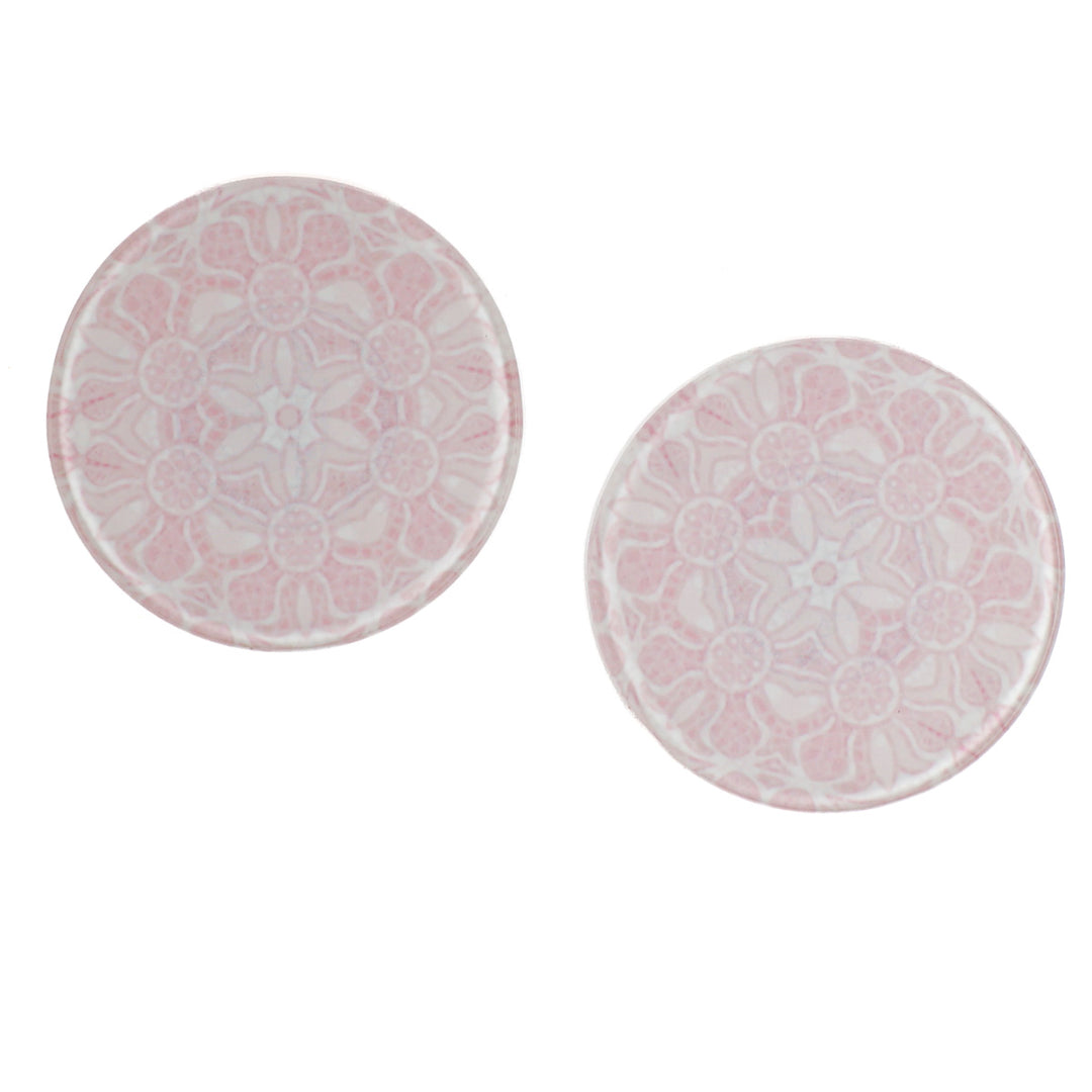 SALE - Pair of Hazy Pink Pomegranate - Circular Coasters