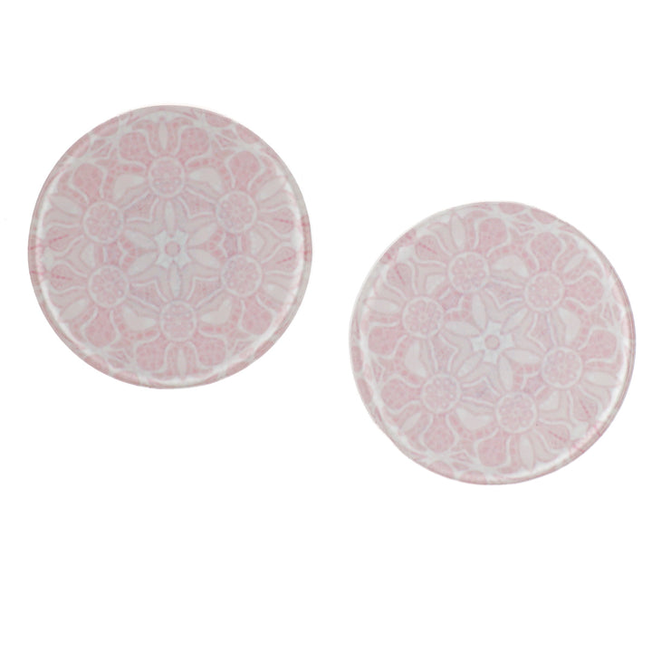 SALE - Pair of Hazy Pink Pomegranate - Circular Coasters