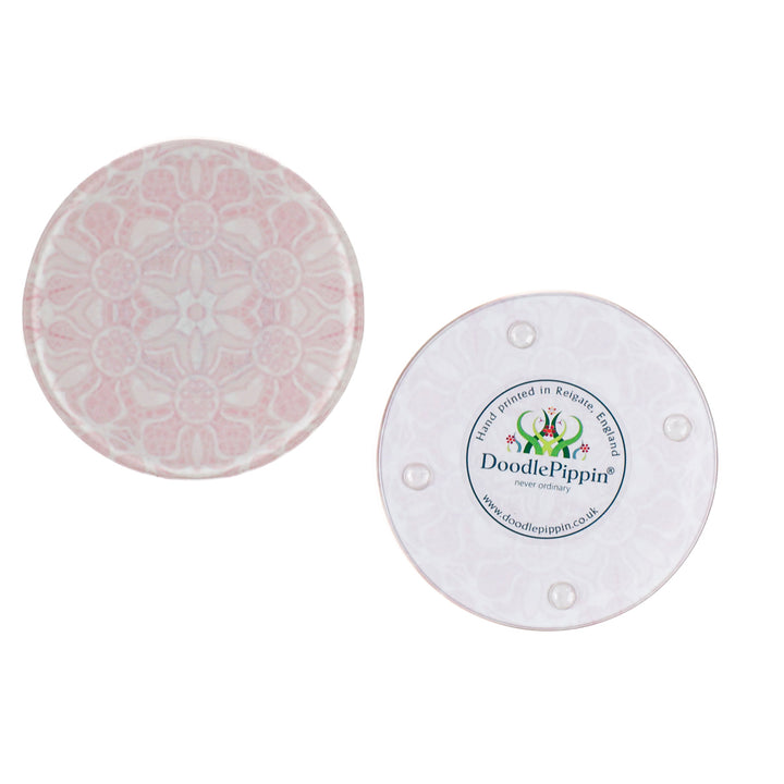 SALE - Pair of Hazy Pink Pomegranate - Circular Coasters