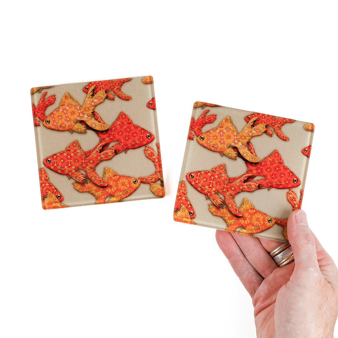 Goldfish on Stone - Coaster Set