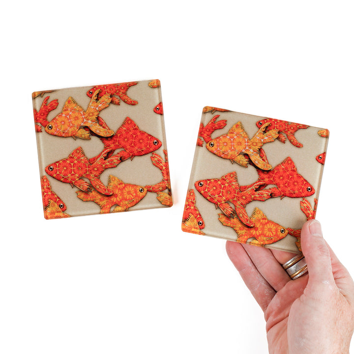 Goldfish on Stone - Coaster Set