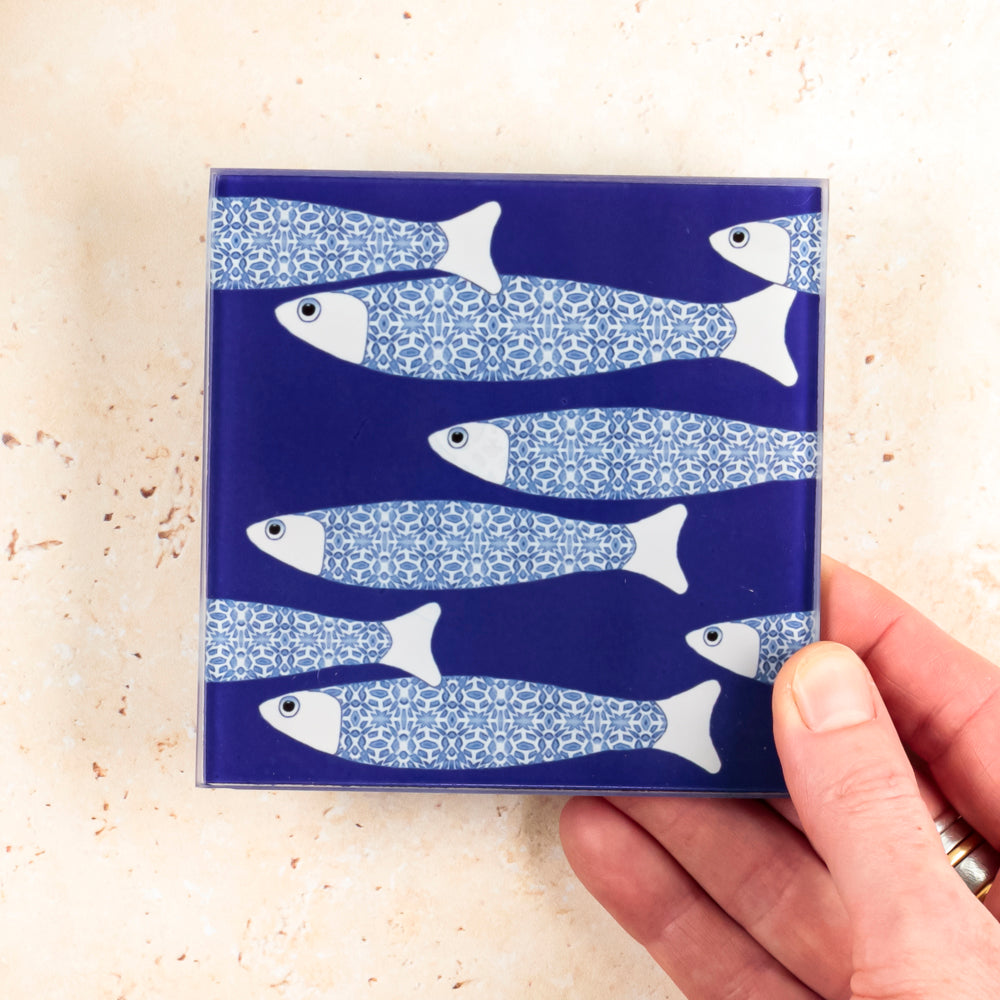 SALE Seconds : Ocean Shaoal Coaster Set - Navy Blue
