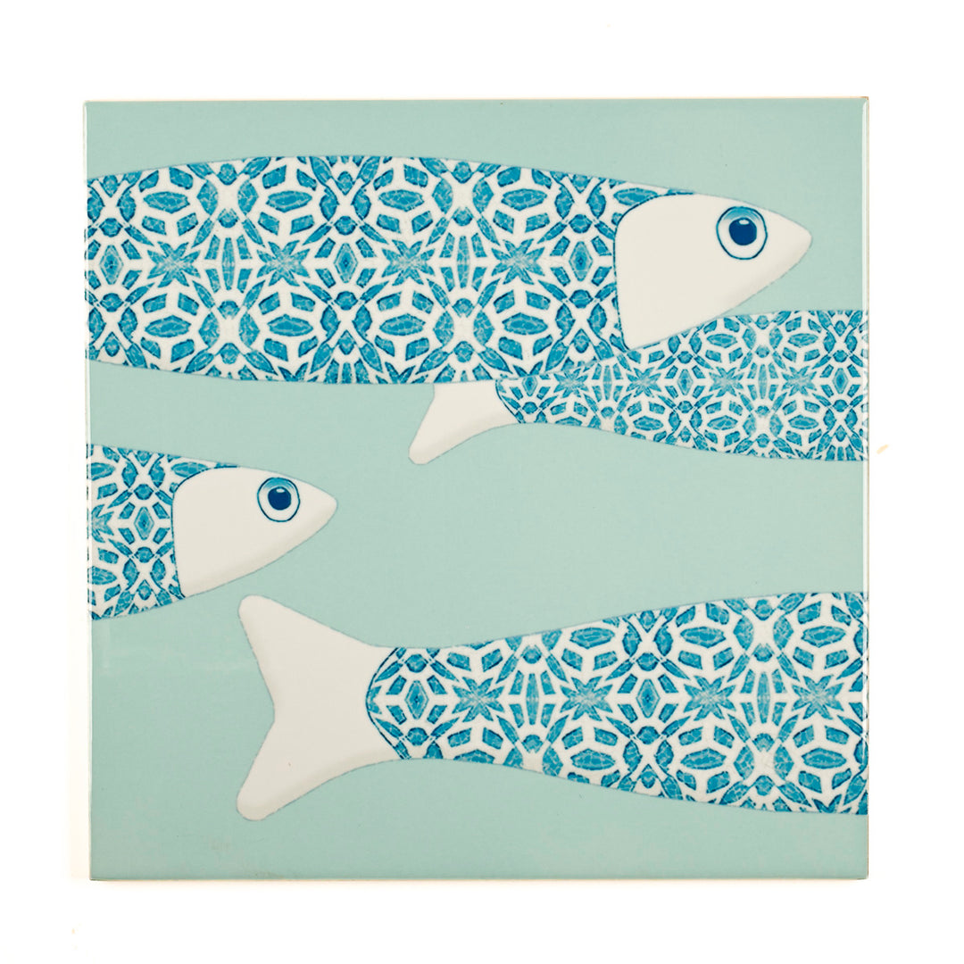 SALE SECONDS - SET of 3 x 20cm Large Scale Ocean Shoal on Mint Green