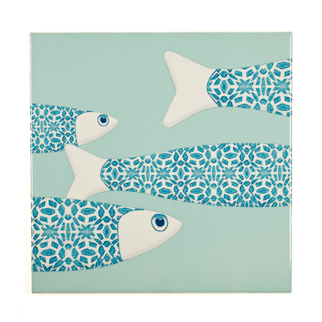 SALE SECONDS - SET of 3 x 20cm Large Scale Ocean Shoal on Mint Green