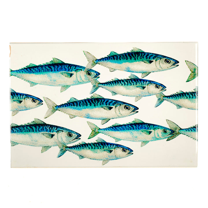 SALE SECONDS - 3x Mackerel Shoal - Large Rectangular Tiles - 30x20cm