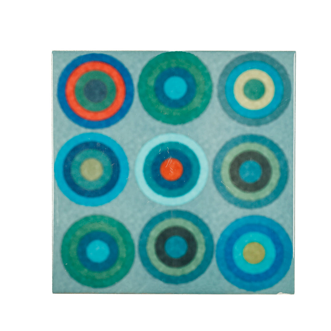 SALE SECONDS - Pair of 20cm Abstract Circles - Mixed design tiles