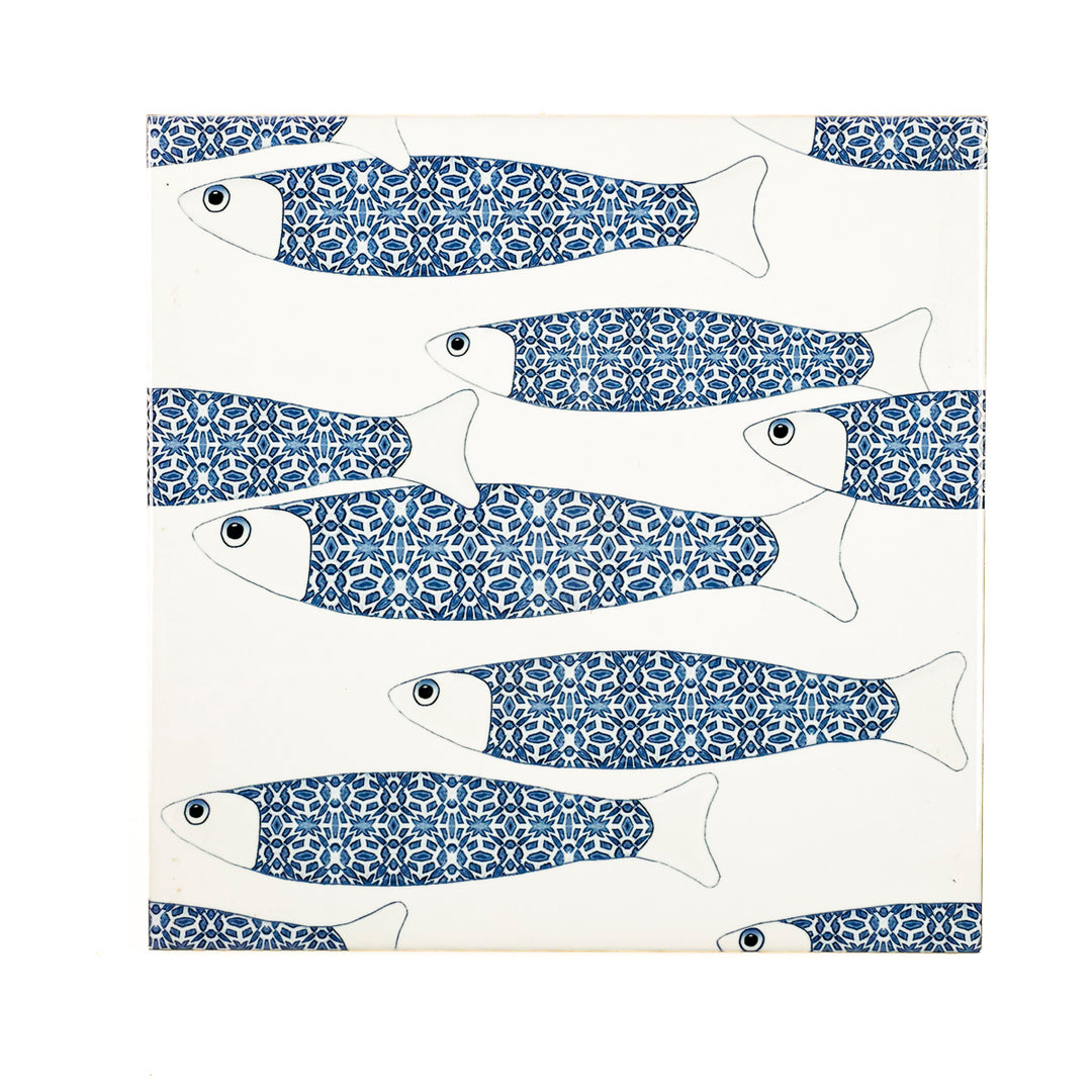 SALE SECOND SET - 6 x 20cm - Mixed Fish Design Tiles