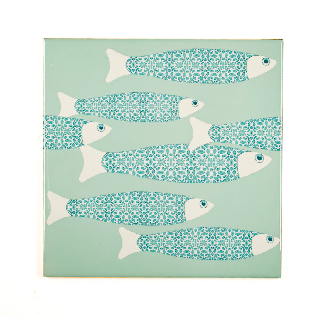 SALE SECOND SET - 6 x 20cm - Mixed Fish Design Tiles