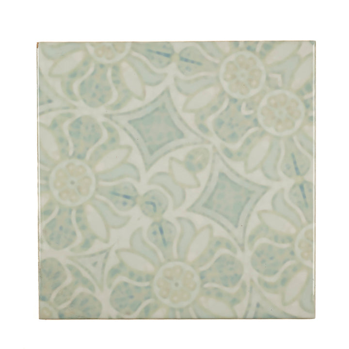 SALE SECONDS: Set of 3 x 20cm tiles - Hazy Aqua Pomegranate design