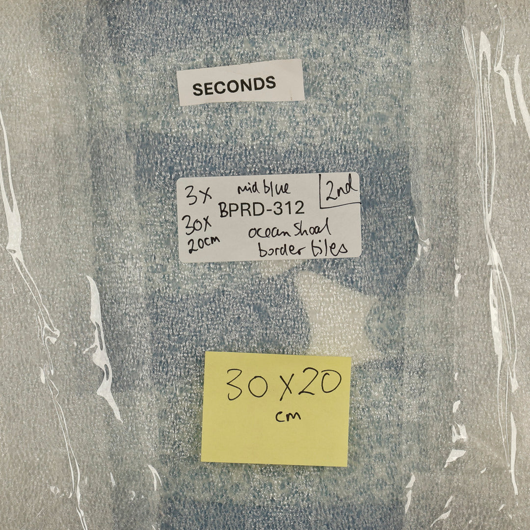 SALE SECONDS - 3x Mid Blue Ocean Shoal - Border version - Large Rectangular Tiles - 30x20cm