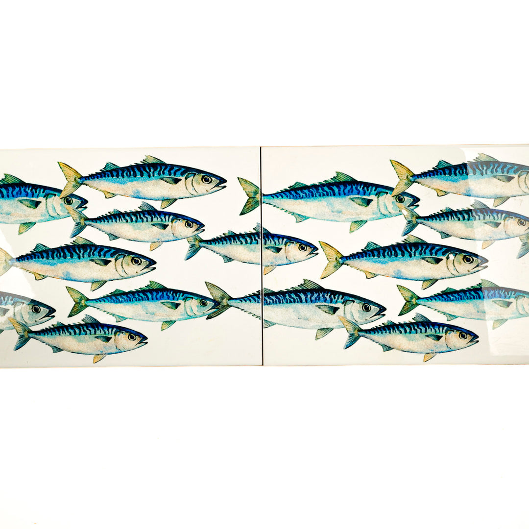 SALE SECONDS - 3x Mackerel Shoal - Large Rectangular Tiles - 30x20cm