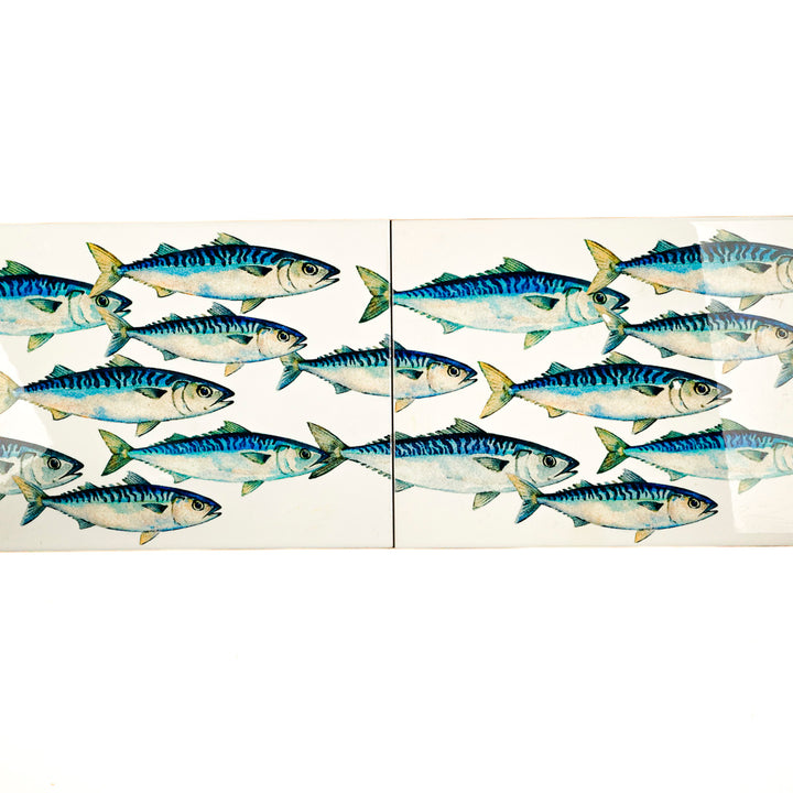 SALE SECONDS - 3x Mackerel Shoal - Large Rectangular Tiles - 30x20cm