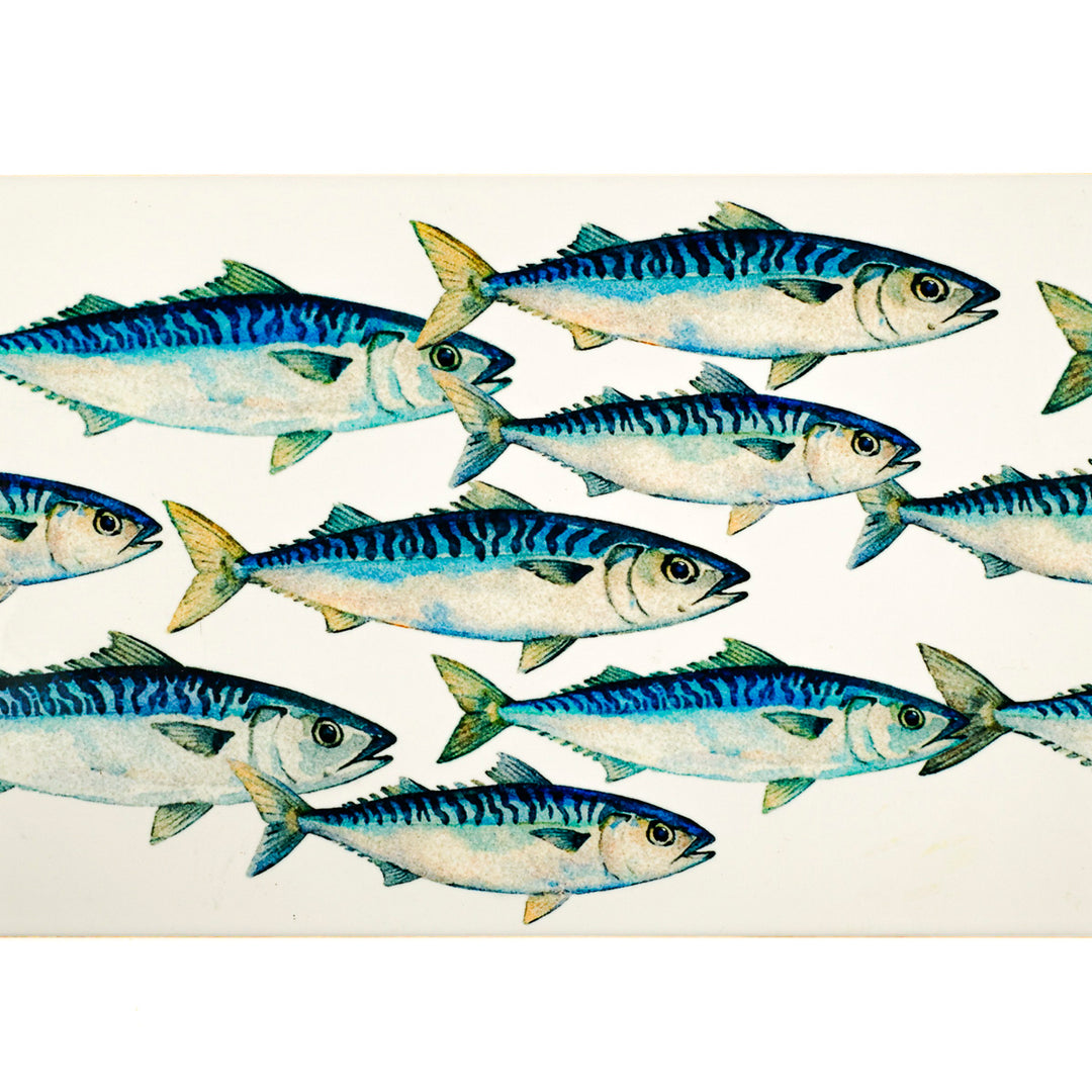 SALE SECONDS - 3x Mackerel Shoal - Large Rectangular Tiles - 30x20cm