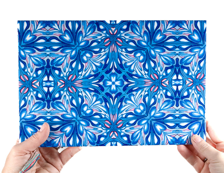 Blue Flourishing Garden - Rectangular Tile - 30x20cm (12x8 inches)