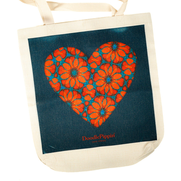 SALE SECOND Moroccan Flower Heart Bag - Dark Blue