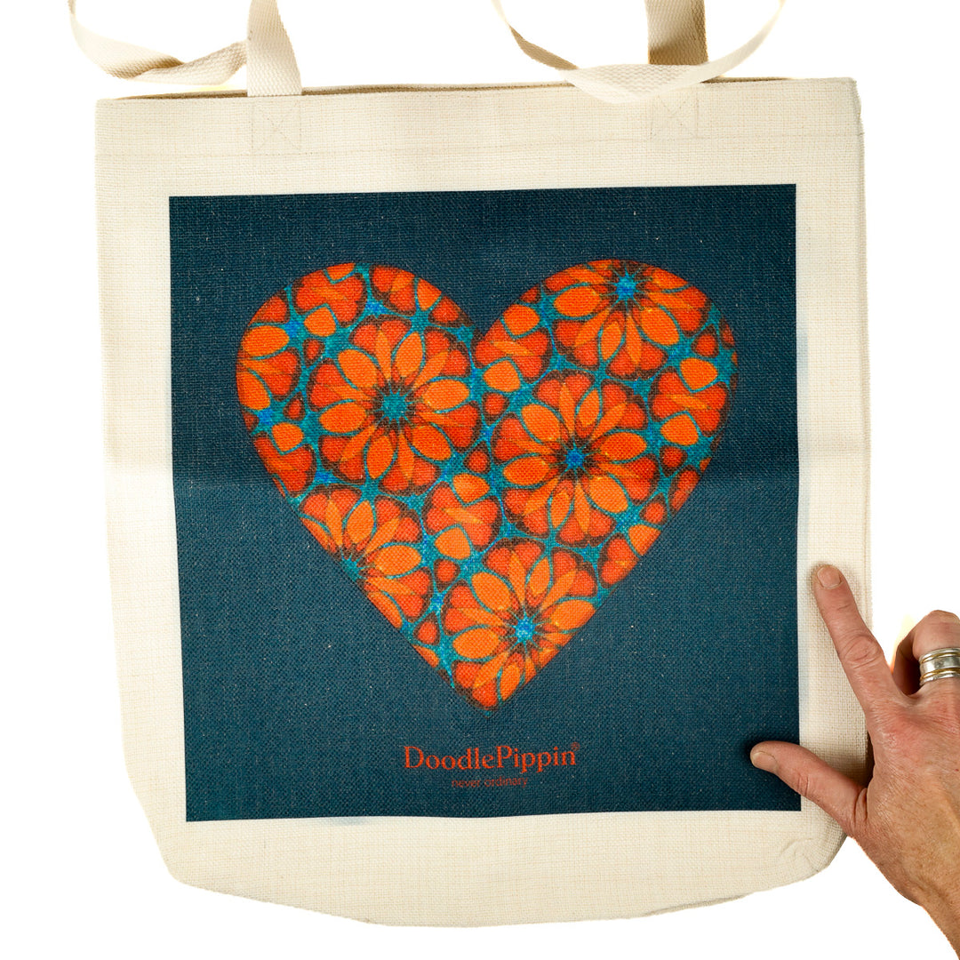 SALE SECOND Moroccan Flower Heart Bag - Dark Blue 2