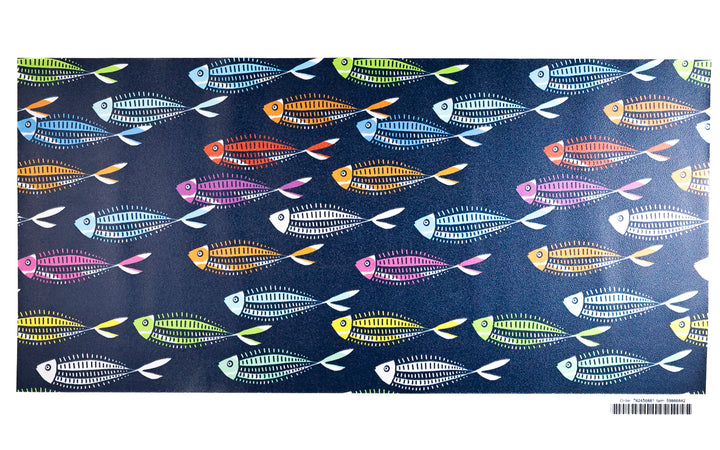 Sale - Dots &amp; Dashes Fish - Vinyl Wallpaper Sample