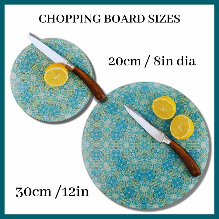 Greek Knossos Leaf - Circular Cutting Board