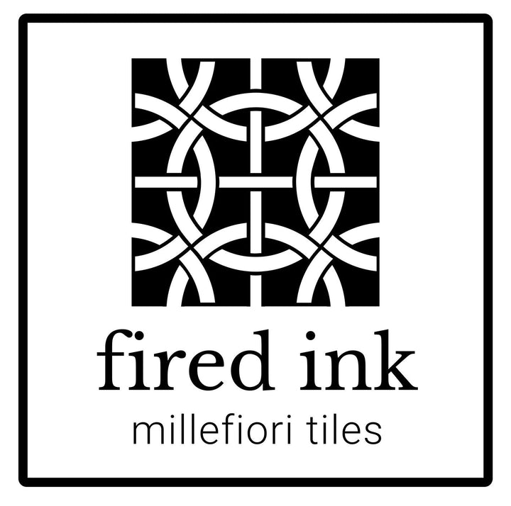 Moroccan Flower Orange Yellow tiles -  FIRED INK Version