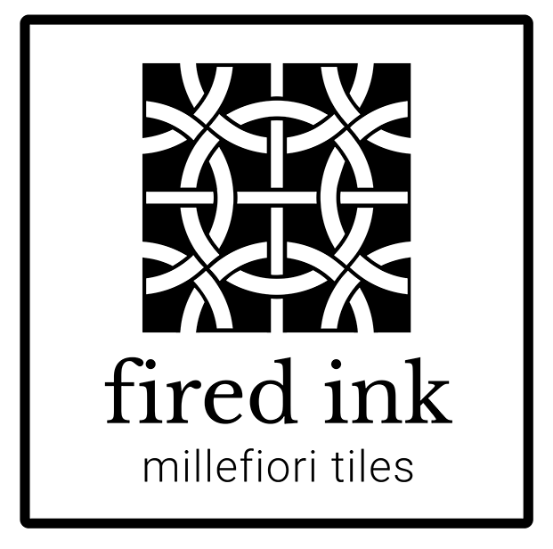 Ochre Cream Cogs tile -  FIRED INK Version