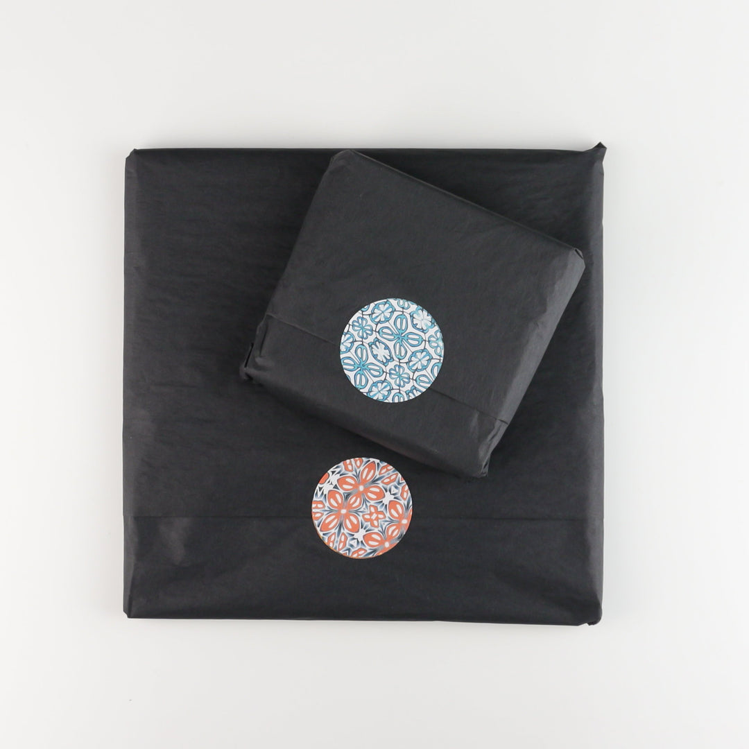 Zingy Yellow Navy Glass Coaster Set