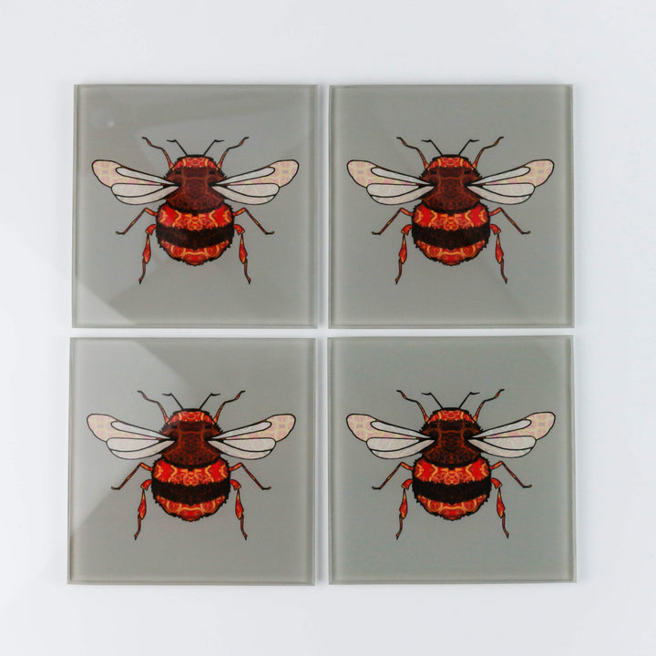 Red Gold Bumble Bees Worktop Protector