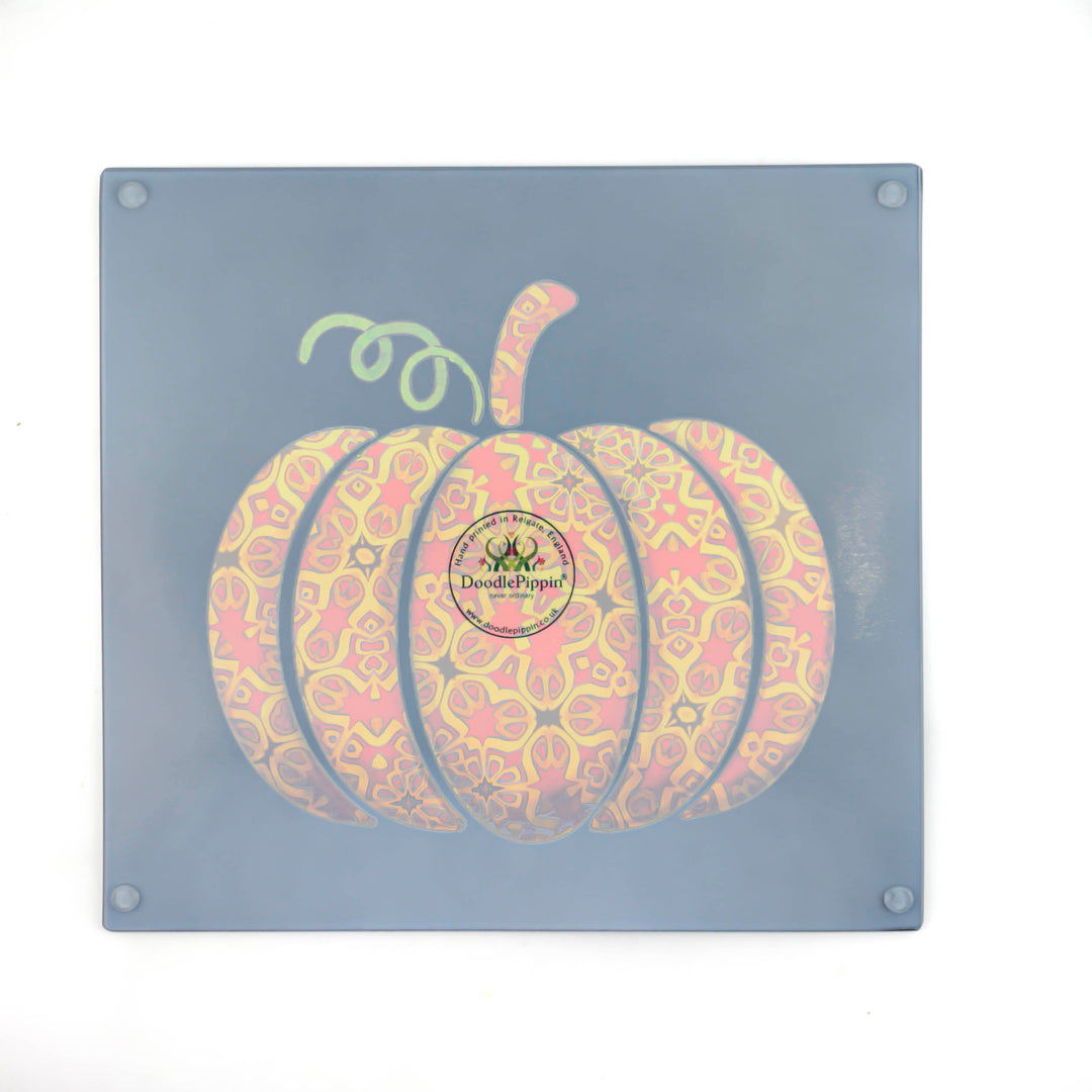 SALE - Red Gold Autumn Pumpkin Square Chopping Board (smooth surface)